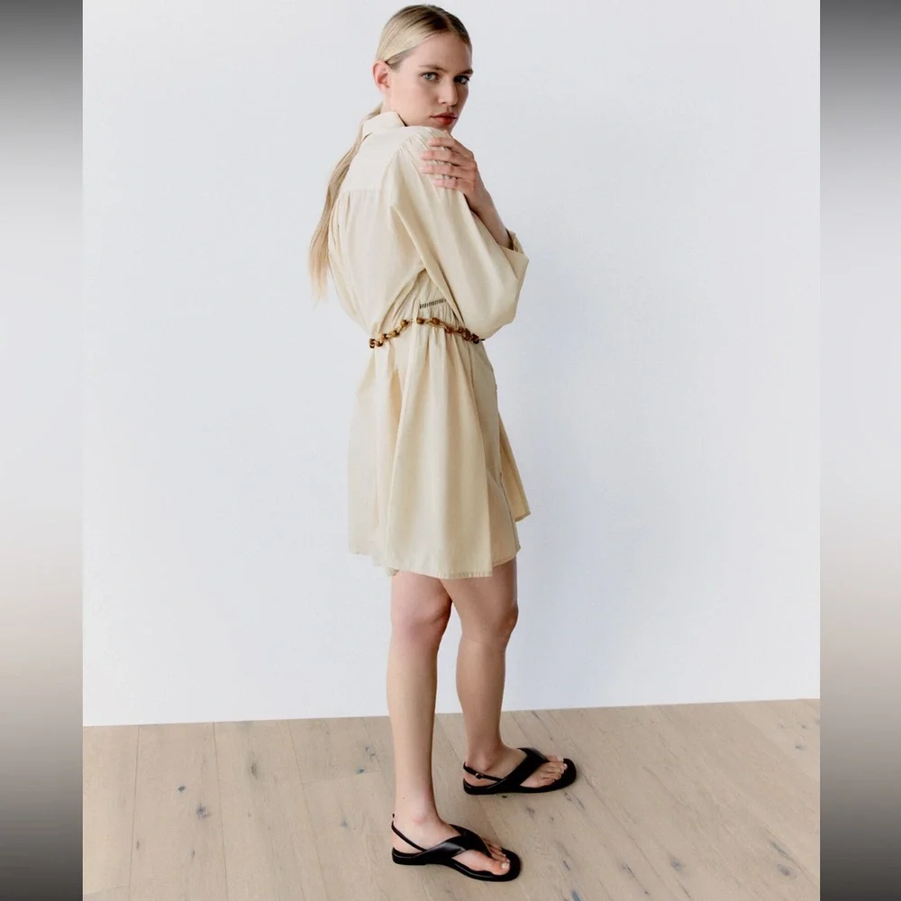 Zara Belted Shirt Dress - Picture 4 of 12